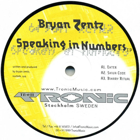 Bryan Zentz : Speaking In Numbers EP (12", EP)
