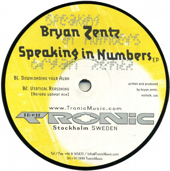 Bryan Zentz : Speaking In Numbers EP (12", EP)