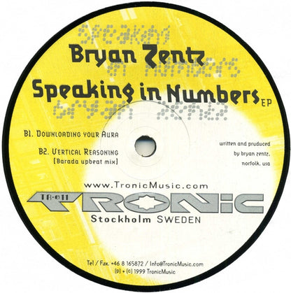 Bryan Zentz : Speaking In Numbers EP (12", EP)