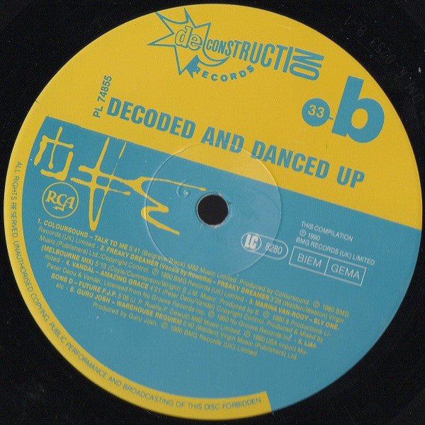 Various : Decoded And Danced Up Rhythms Of De-construction (LP, Comp)