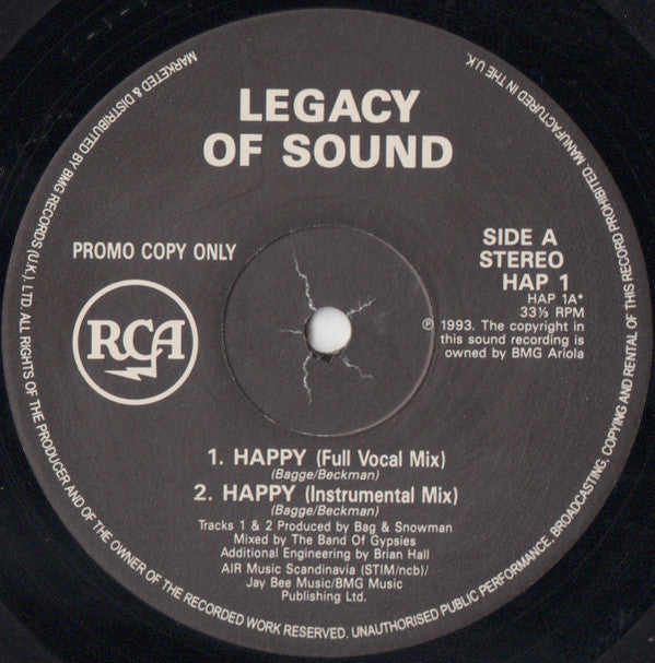 Legacy Of Sound : Happy (12", Promo)