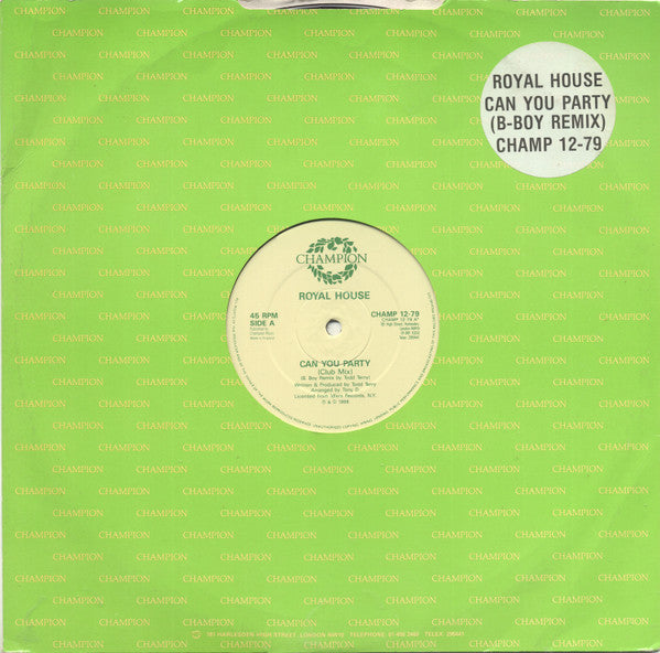 Royal House : Can You Party (12", Single, Com)
