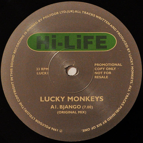 Lucky Monkeys : Bjango (12", Promo)