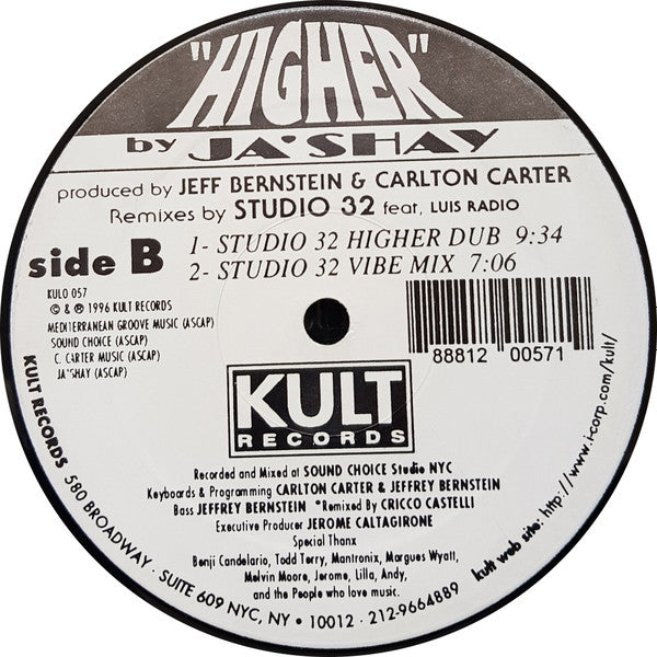 Ja'shay : Higher (Studio 32 Remixes) (12")