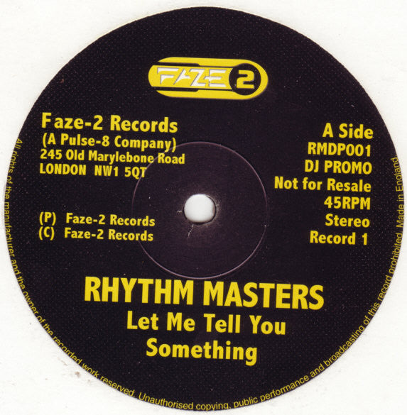 Rhythm Masters : Let Me Tell You Something & Hot (2x12", Promo)