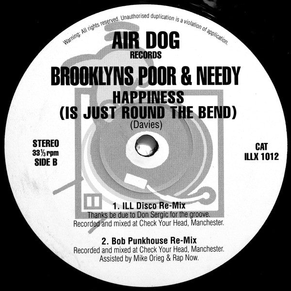 Brooklyn's Poor And Needy : Happiness (Is Just Around The Bend) (12")