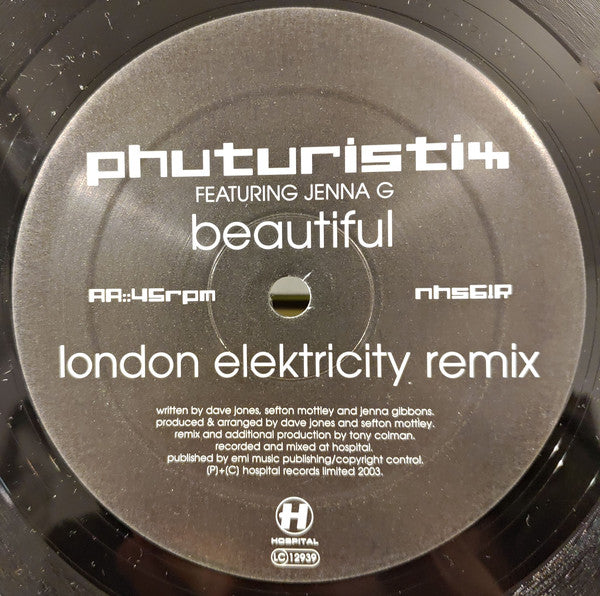 Zed Bias + Injekta* Present Phuturistix Featuring Jenna G* : Beautiful (Remixed By London Elektricity + Nu:Tone) (12")