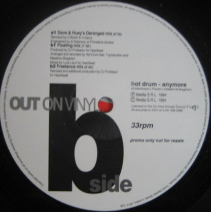 Hot Drum : Anymore (12", Promo)