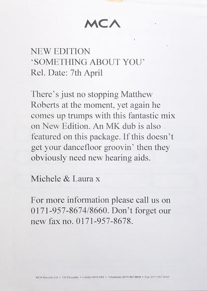 New Edition : Something About You (12", Promo)