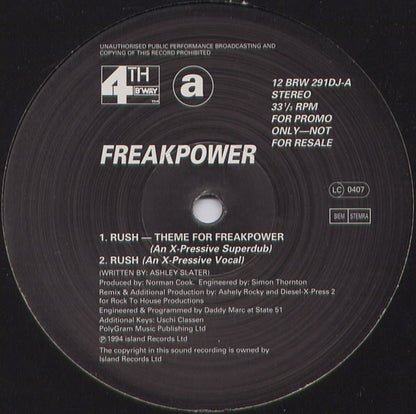 Freak Power : Rush (12", Promo)