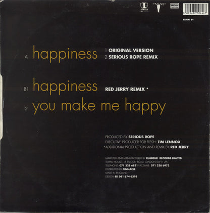 Serious Rope Presents Sharon Dee Clarke : Happiness (12")