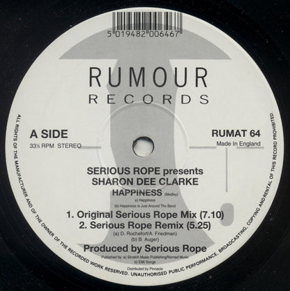 Serious Rope Presents Sharon Dee Clarke : Happiness (12")