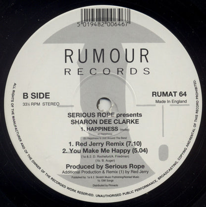 Serious Rope Presents Sharon Dee Clarke : Happiness (12")