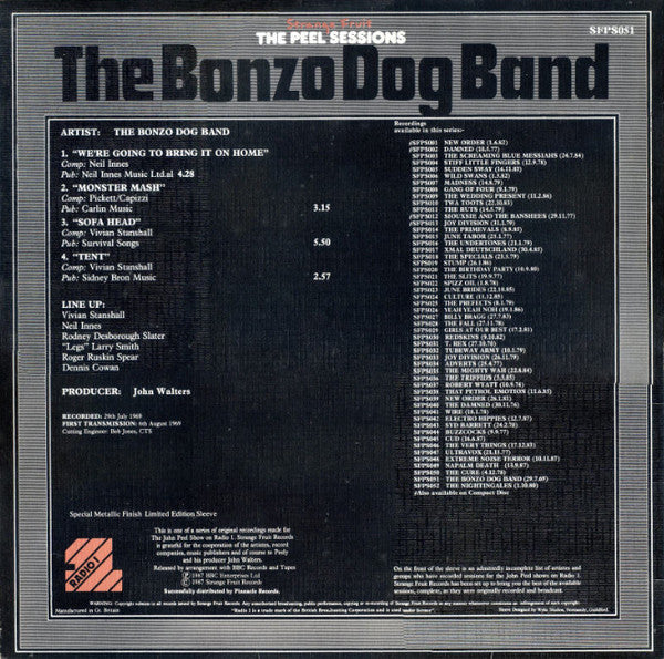 Bonzo Dog Doo-Dah Band : The Peel Sessions (12")