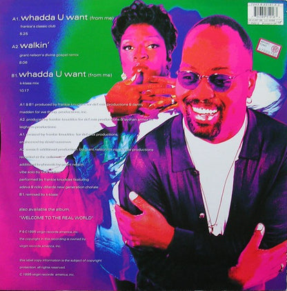 Frankie Knuckles Featuring Adeva : Whadda U Want (From Me) (12")