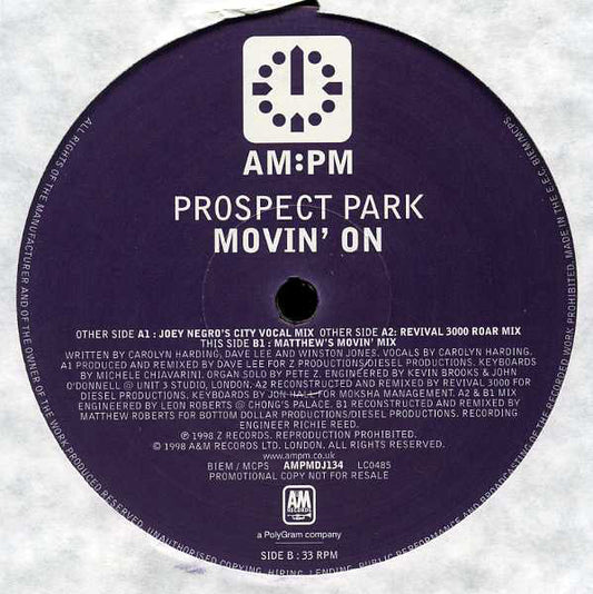 Prospect Park Feat. Carolyn Harding : Movin' On (2x12", Promo)