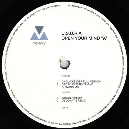 U.S.U.R.A. : Open Your Mind '97 (12")
