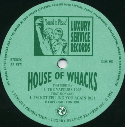 House Of Whacks : The Vapours / I'm Not Telling You Again (12")
