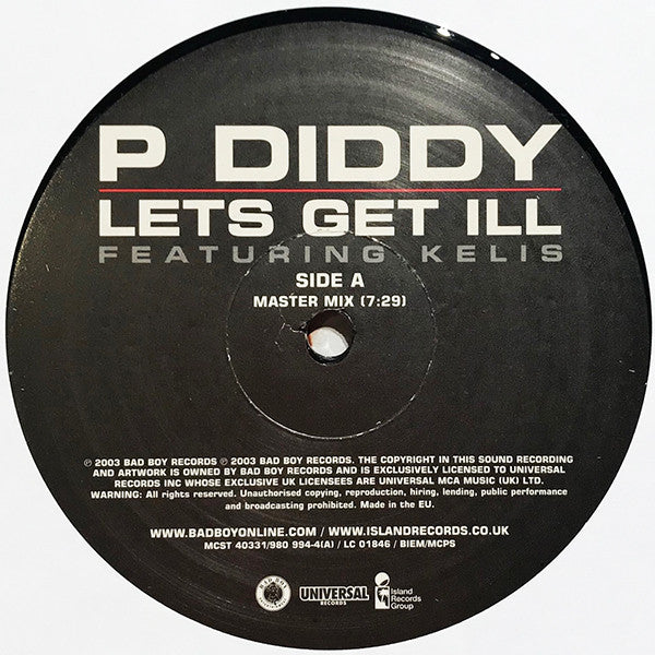 P. Diddy Featuring Kelis : Let's Get Ill (12")