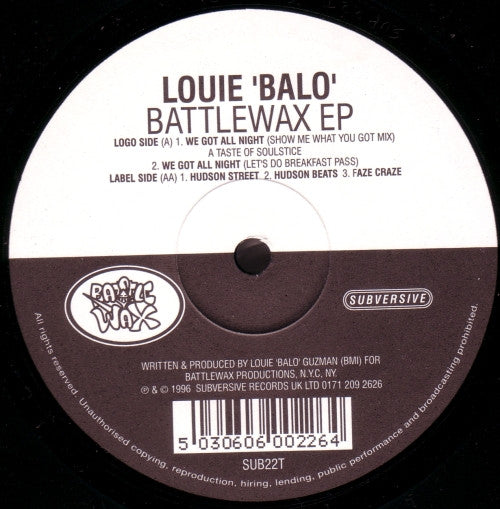 Louie Balo* : Battlewax EP (12")