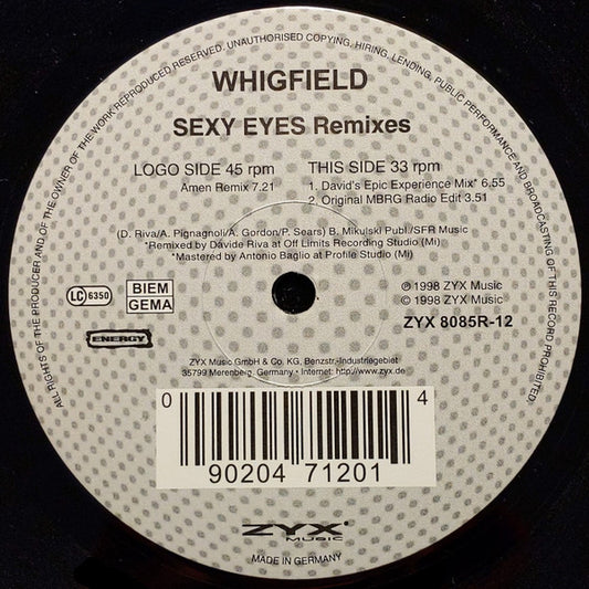 Whigfield : Sexy Eyes (Remixes) (12")