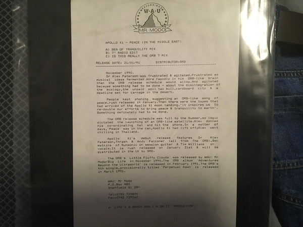 Apollo XI : Peace (In The Middle East) (12")