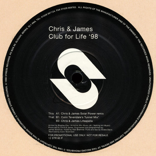 Chris & James : Club For Life '98 (12", Promo)
