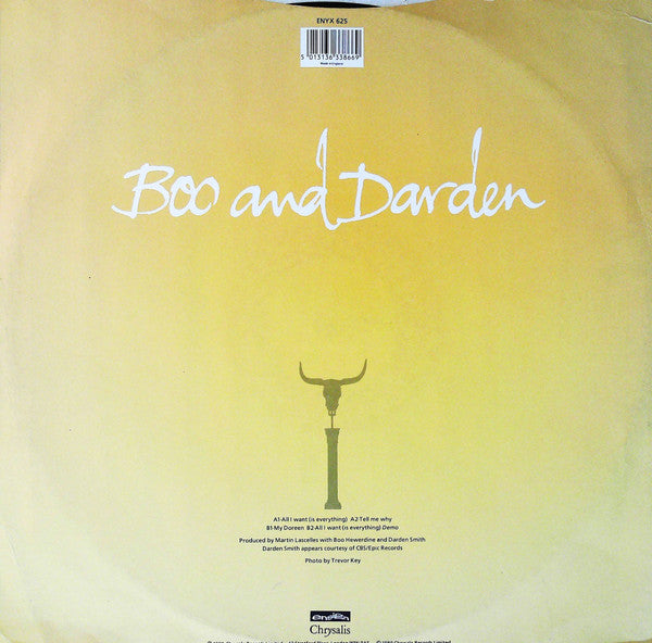 Boo Hewerdine And Darden Smith : All I Want (Is Everything) (12")
