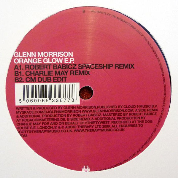 Glenn Morrison : Orange Glow E.P. (12", EP)