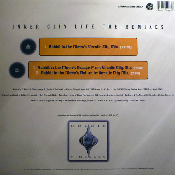 Goldie vs. Rabbit In The Moon : Inner City Life (The Remixes) (12")