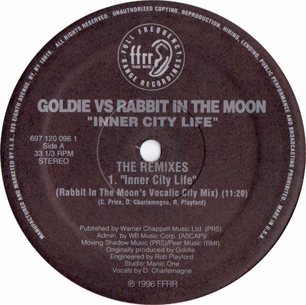 Goldie vs. Rabbit In The Moon : Inner City Life (The Remixes) (12")