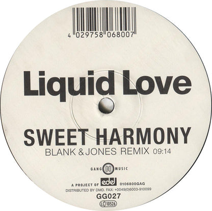Liquid Love : Sweet Harmony (Blank & Jones Remix) (12", S/Sided)