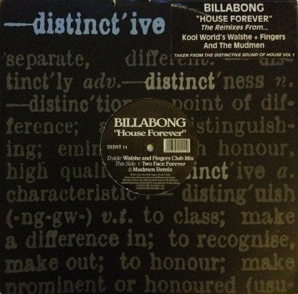 Billabong : House Forever (The Remixes) (12")