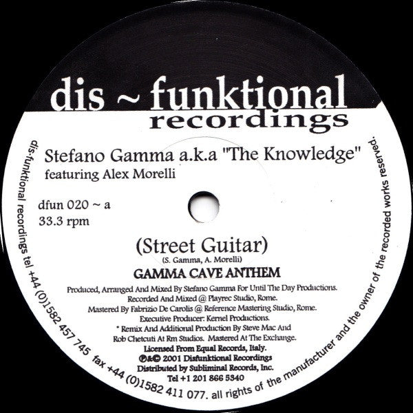Stefano Gamma Aka The Knowledge Featuring Alex Morelli : Street Guitar (12")
