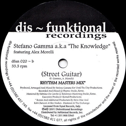 Stefano Gamma Aka The Knowledge Featuring Alex Morelli : Street Guitar (12")