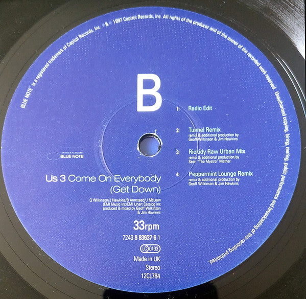 Us3 : Come On Everybody (Get Down) (12")