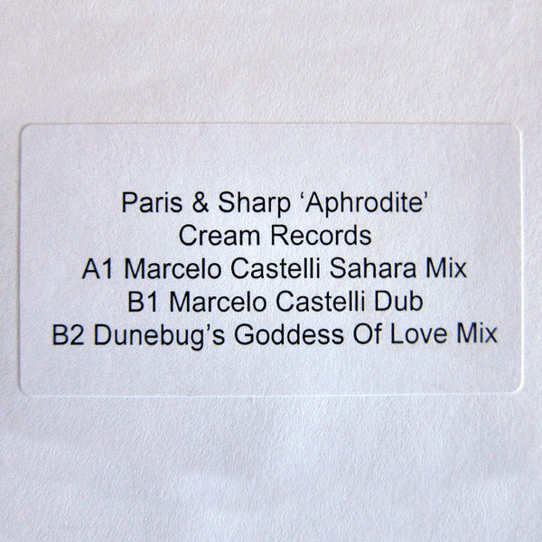 Paris & Sharp : Aphrodite Remixes Part 2 (12", Promo, W/Lbl)