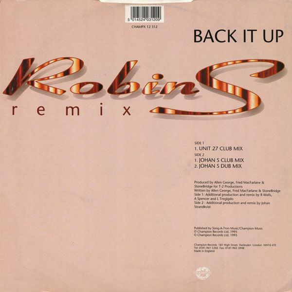 Robin S. : Back It Up (Remix) (12")