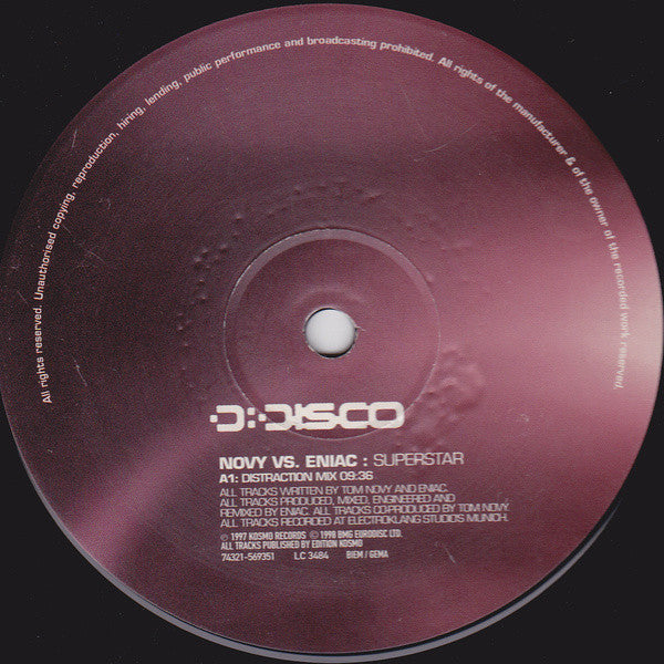 Novy Vs. Eniac : Superstar (12")