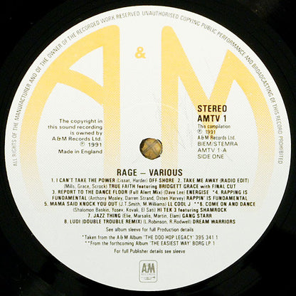 Various : Rage - Make Some Noise Vol 1 (LP, Comp)
