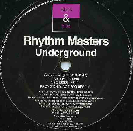 Rhythm Masters : Underground (12", S/Sided, Promo)