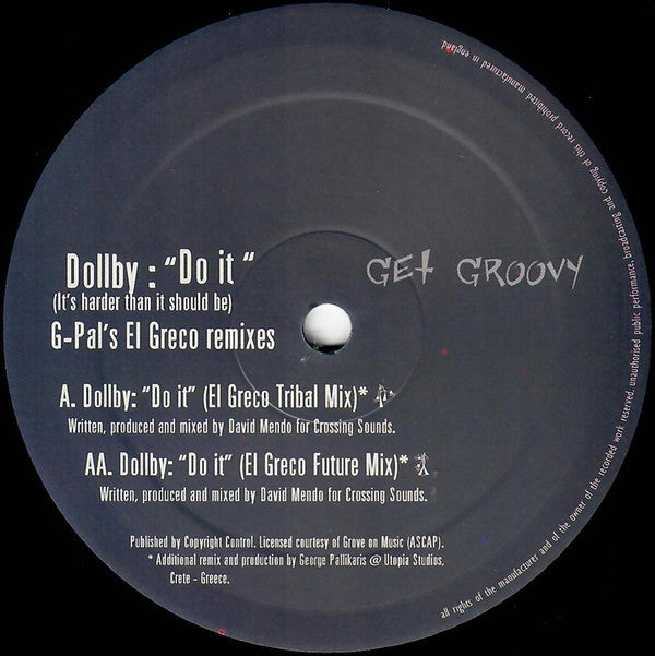 Dollby : Do It (It's Harder Than It Should Be) (G-Pal's El Greco Remixes) (12")