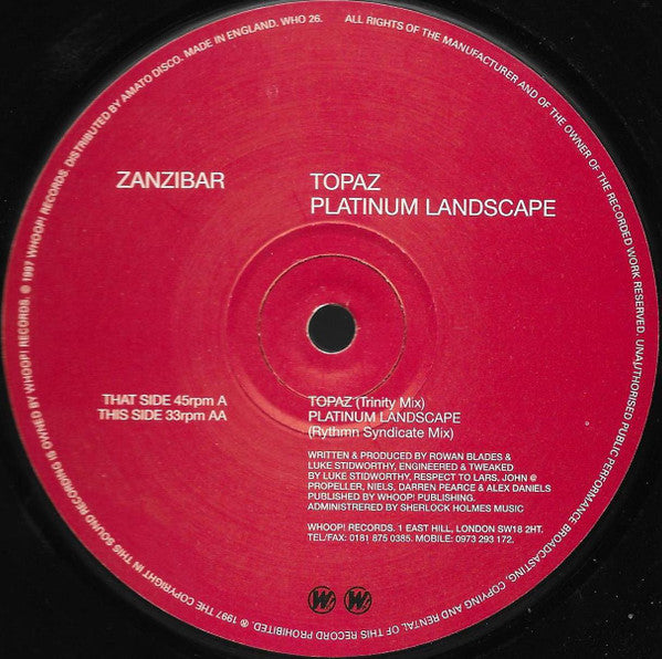 Zanzibar : Topaz / Platinum Landscape (12")