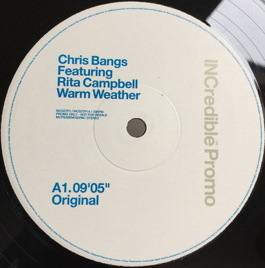 Chris Bangs Featuring Rita Campbell : Warm Weather (2x12", Promo)