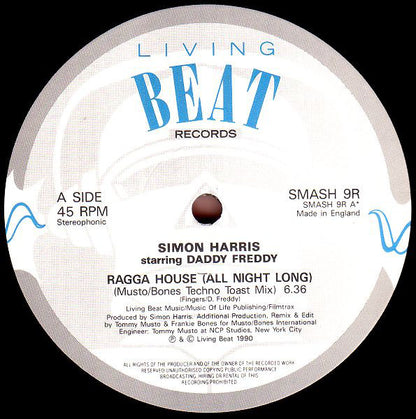 Simon Harris Starring Daddy Freddy : Ragga House (All Night Long) (Remixes) (12")