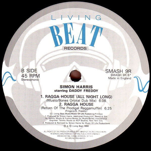 Simon Harris Starring Daddy Freddy : Ragga House (All Night Long) (Remixes) (12")