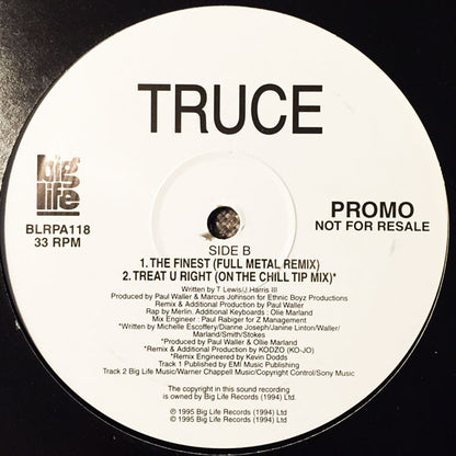 Truce : The Finest (12", Promo)