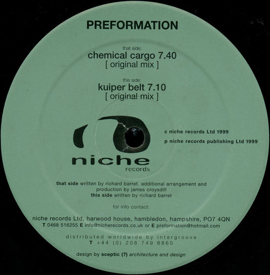 Preformation : Chemical Cargo / Kuiper Belt (12")