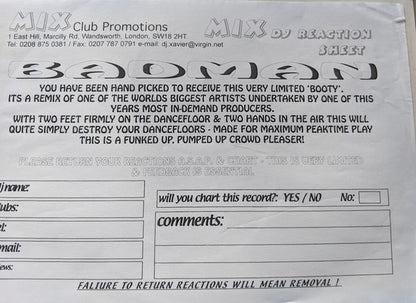 Unknown Artist : Badman (12", S/Sided, W/Lbl)