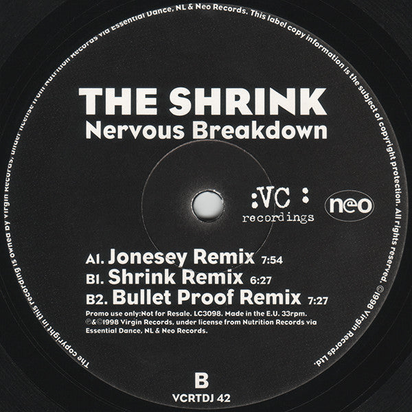 The Shrink : Nervous Breakdown (12", Promo)